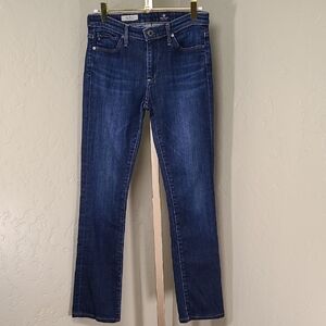 Ag Adriano Goldschmied the Alexa Mid-Rise Slim Boot Blue Jeans Made In USA 26R